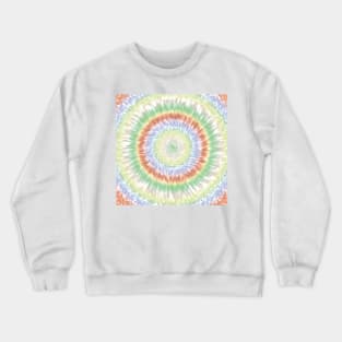 Colorful Pastel Hippie Tie Dye in Blue, Green and Brown Crewneck Sweatshirt